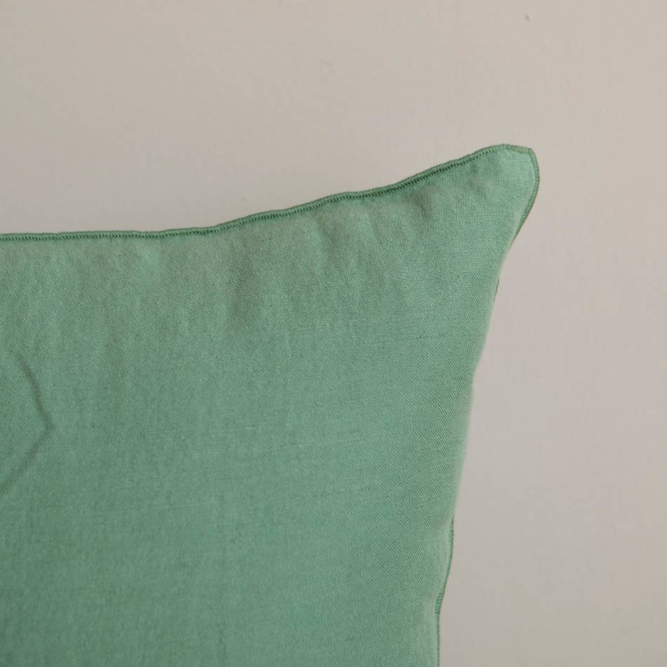 Coussin en lin uni - vert clair