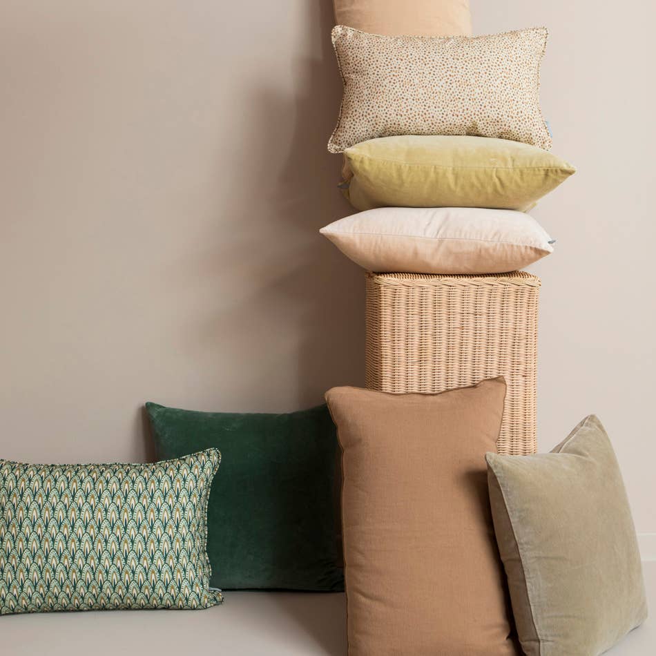 Coussin en lin uni - amande