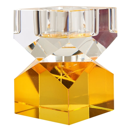 Bougeoir CRISTAL - jaune & translucide