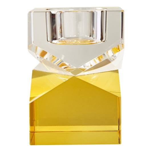 Bougeoir CRISTAL - jaune & translucide