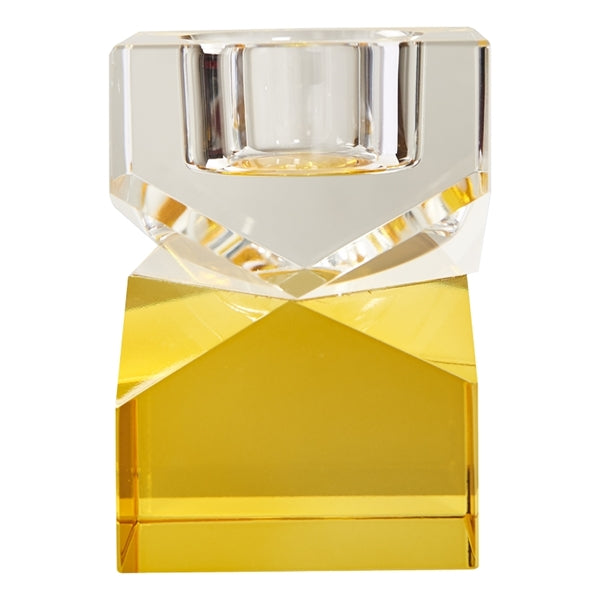 Bougeoir CRISTAL - jaune & translucide