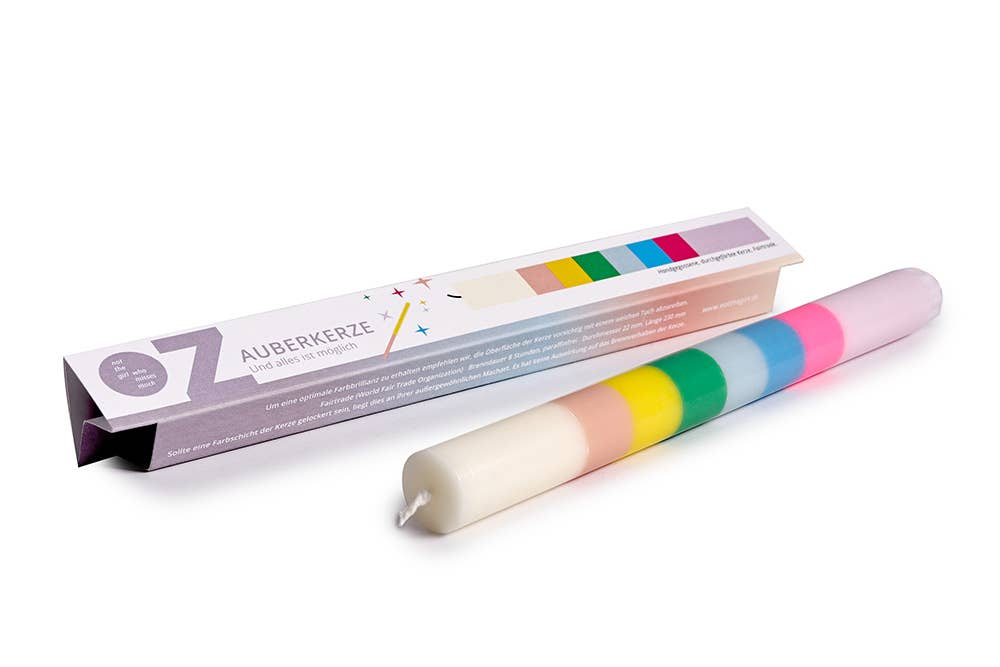Bougie multicolore MAGIQUE
