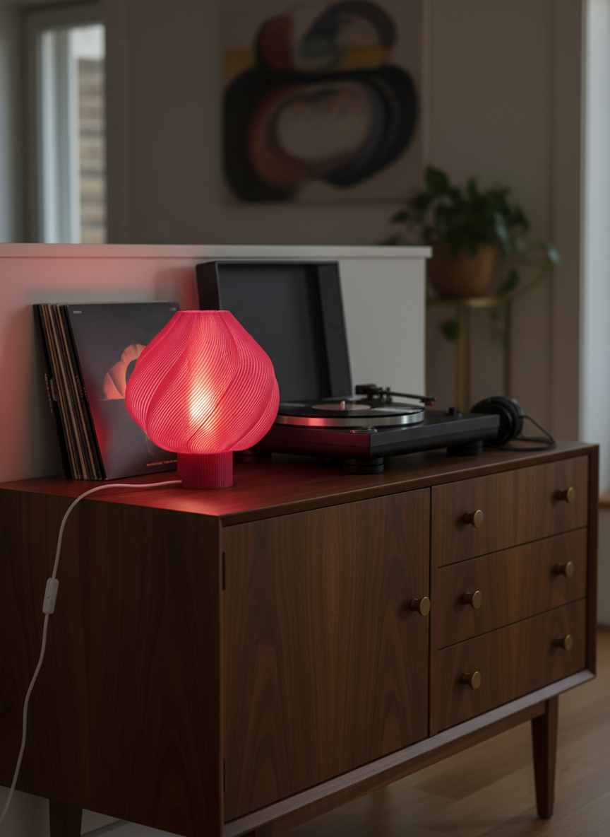 Lampe SHELL - rouge framboise