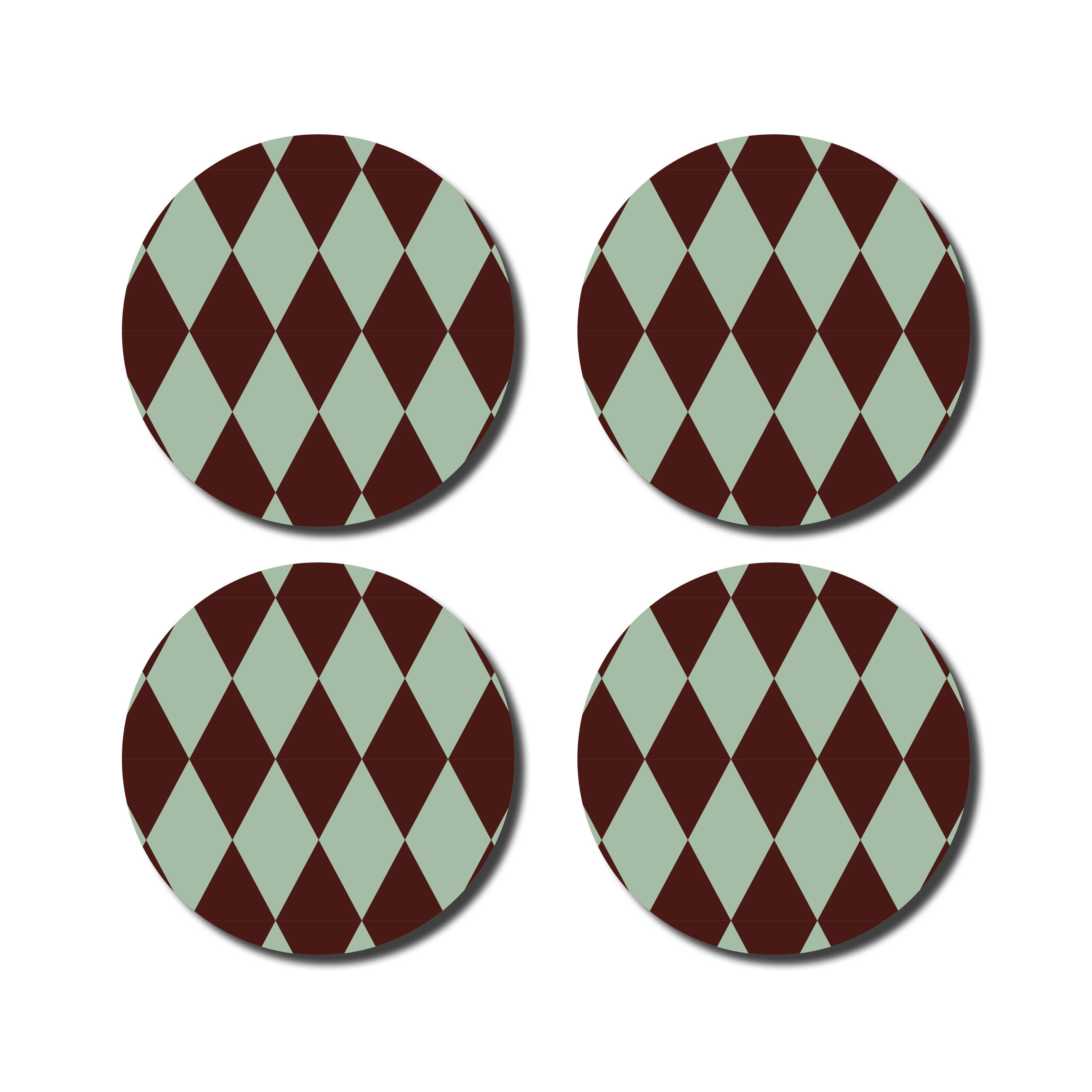 Lot de 4 dessous de verre - menthe/aubergine