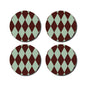 Lot de 4 dessous de verre - menthe/aubergine