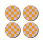 Lot de 4 dessous de verre à damier - orange/violet