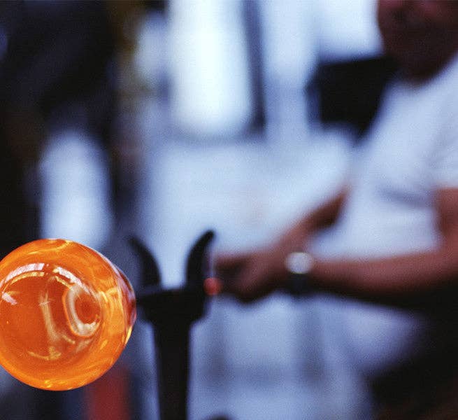 Photophore en verre soufflé – Bleu nuit