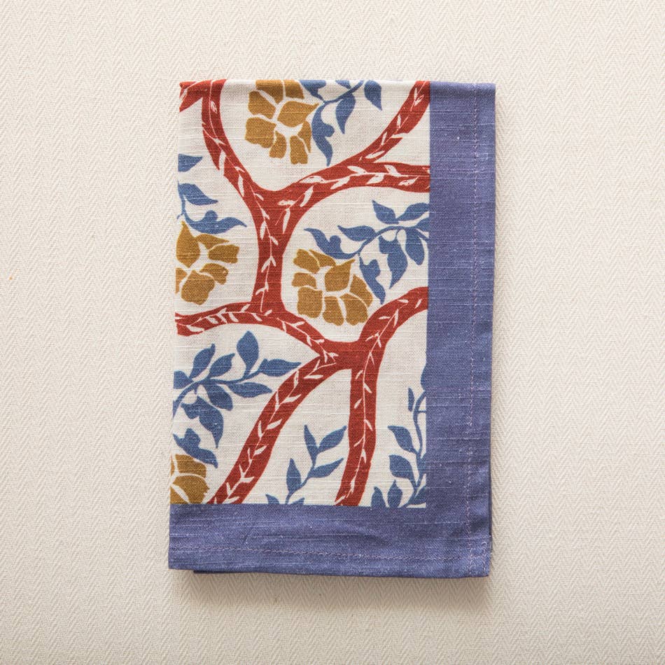 Lot de 2 serviettes coton imprimées cachemire violet – MAHE HOMEWARE