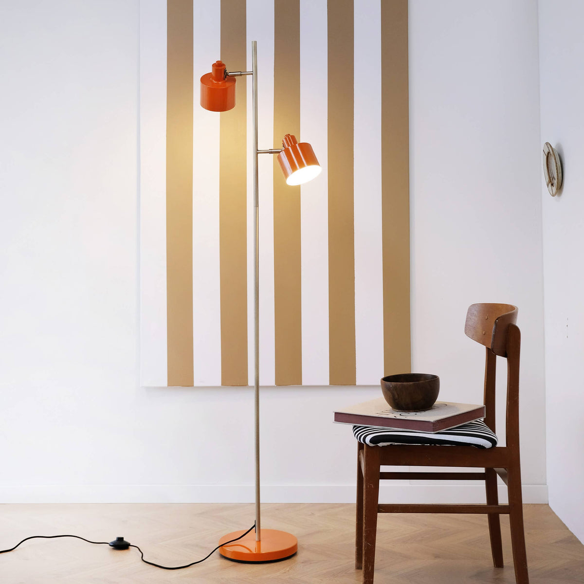 Lampadaire OCEAN orange & laiton