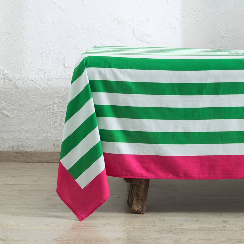 Nappe à rayures vertes - 160 x 270