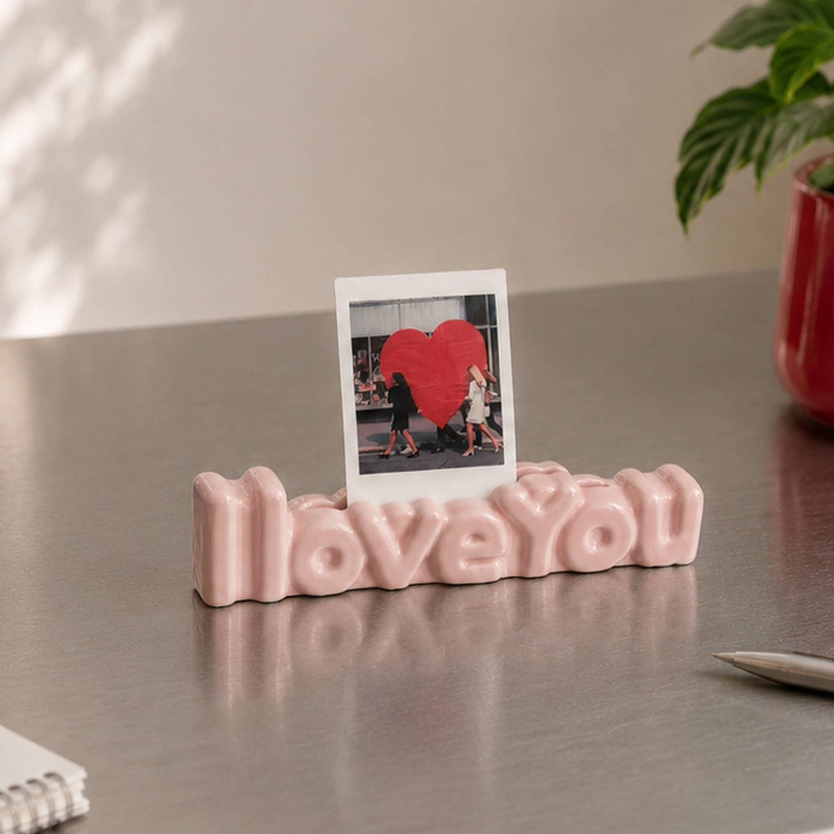 Porte-photo I Love You rose