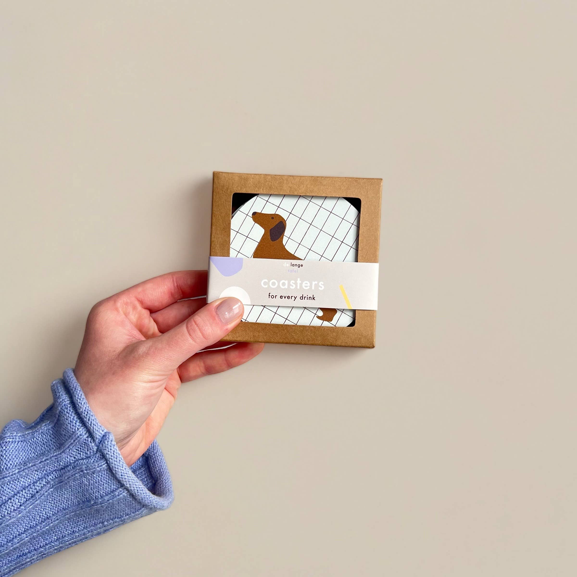 Lot de 4 dessous-verres teckel