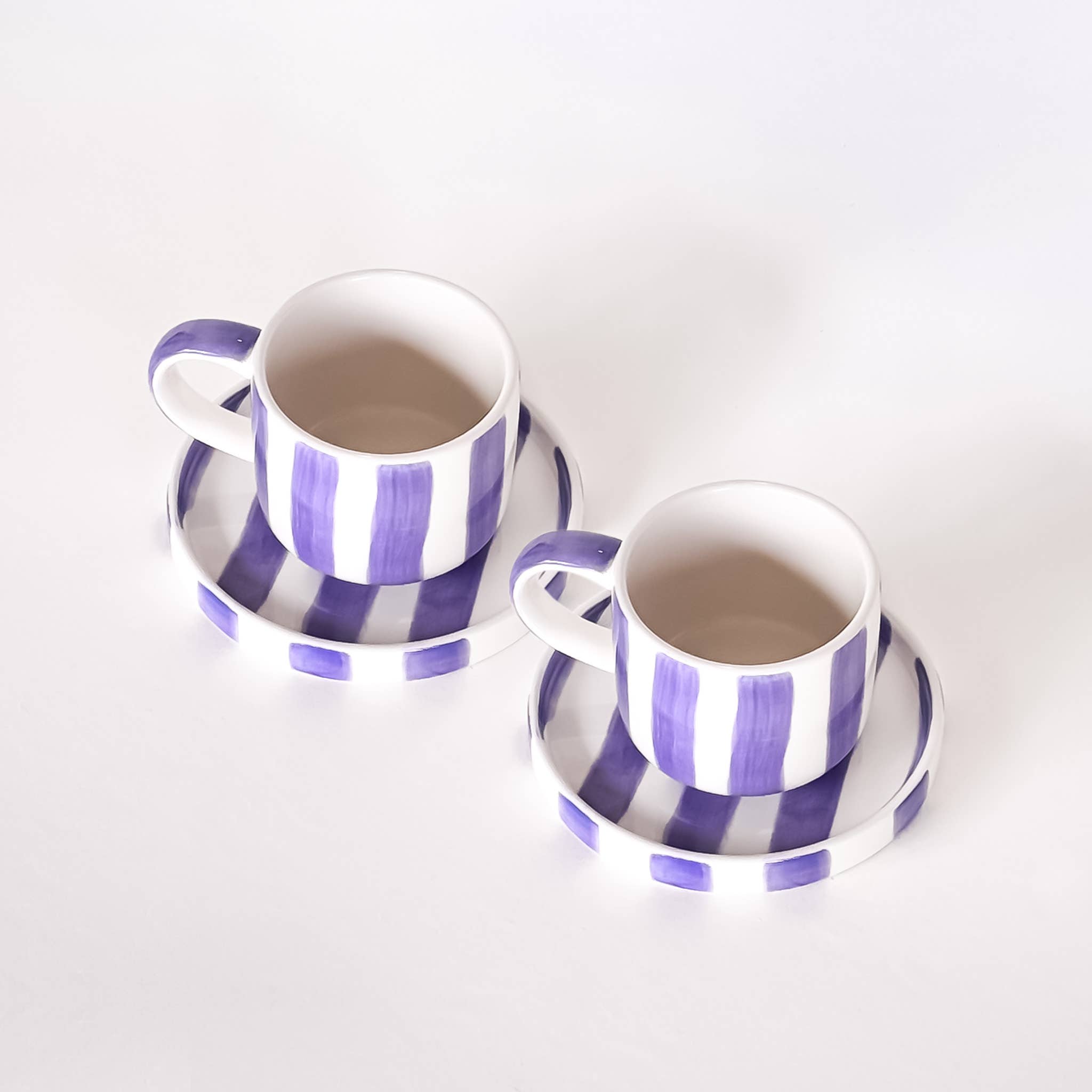 Set de 2 tasses espresso avec soucoupes – STRIPES palazzo purple