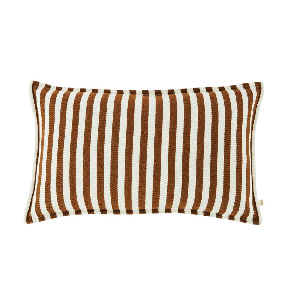 Coussin TAORMINA à rayures - moka