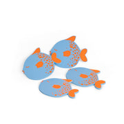dessous de verre poisson globe silicone bleu orange helio ferretti