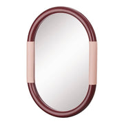 Miroir ovale bicolore – Bordeaux & rose