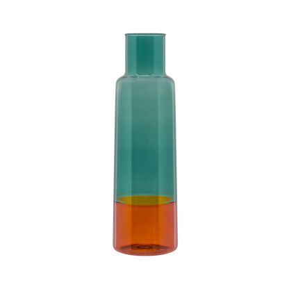 Carafe en verre OCEAN - bleu & orange