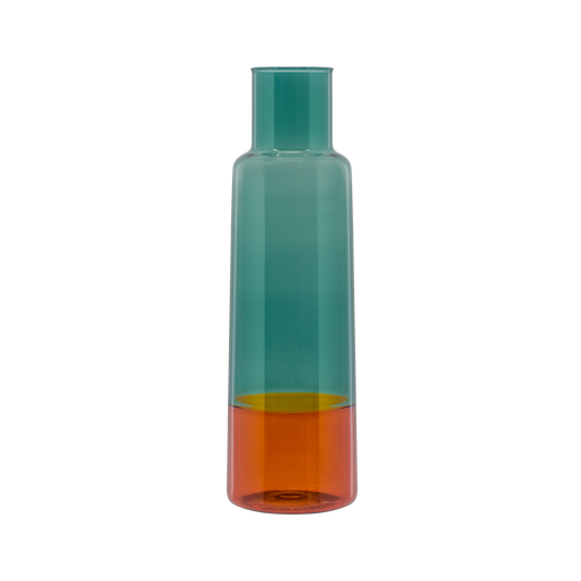 Carafe en verre OCEAN - bleu & orange