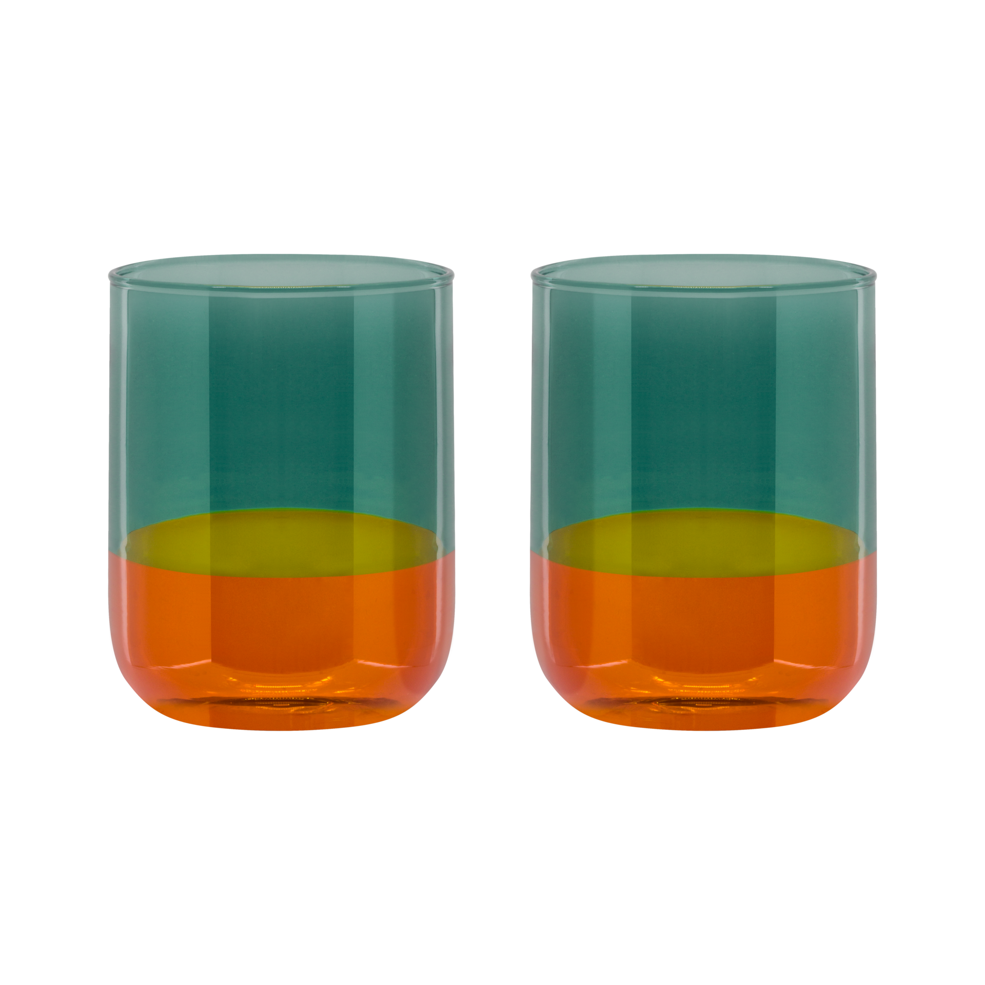 Set de 2 verres OCEAN - bleu & orange