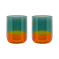 Set de 2 verres OCEAN - bleu & orange