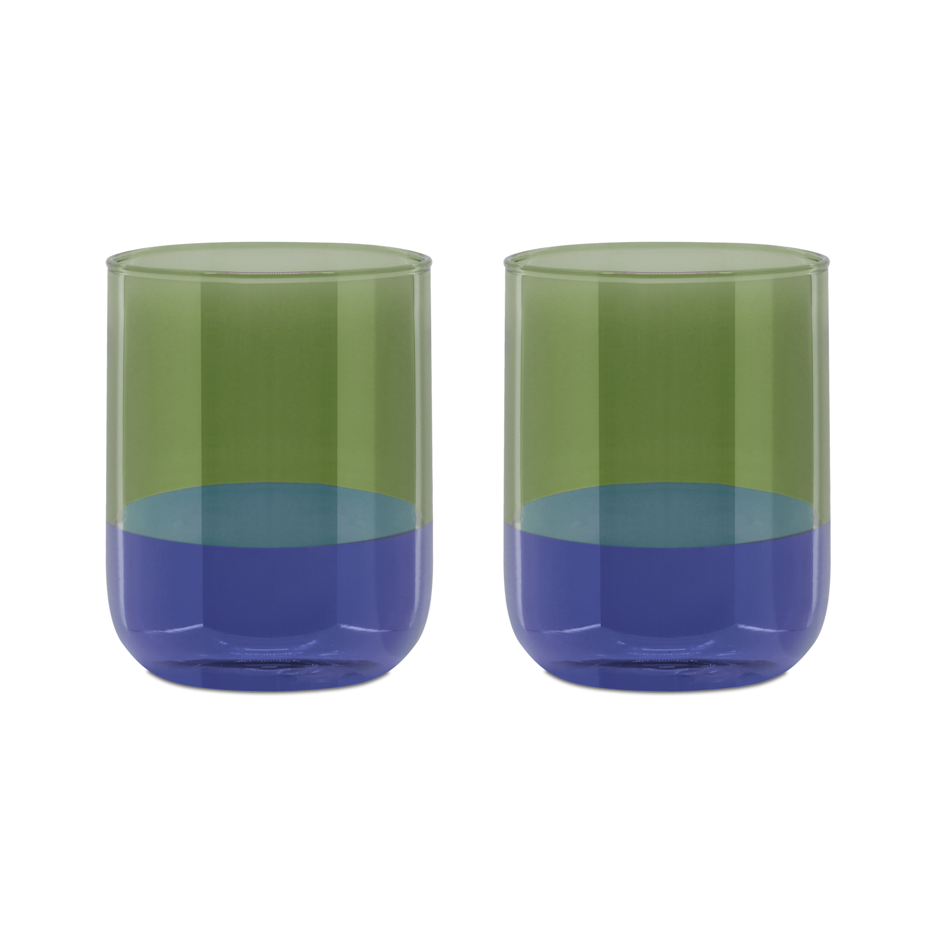 Set de 2 verres OCEAN - bleu & vert