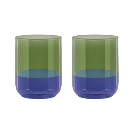 Set de 2 verres OCEAN - bleu & vert