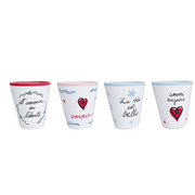 Lot de 4 gobelets à café, l'amour en liberté, OPJET PARIS