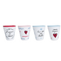 Gobelets AMOUR en LIBERTE (x4)