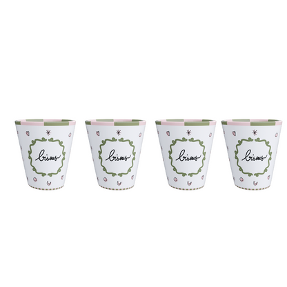 Set de 4 gobelets assortis "Bisous" – Opjet Paris