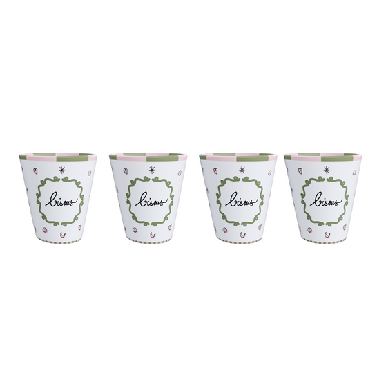 Set de 4 gobelets assortis "Bisous" – Opjet Paris