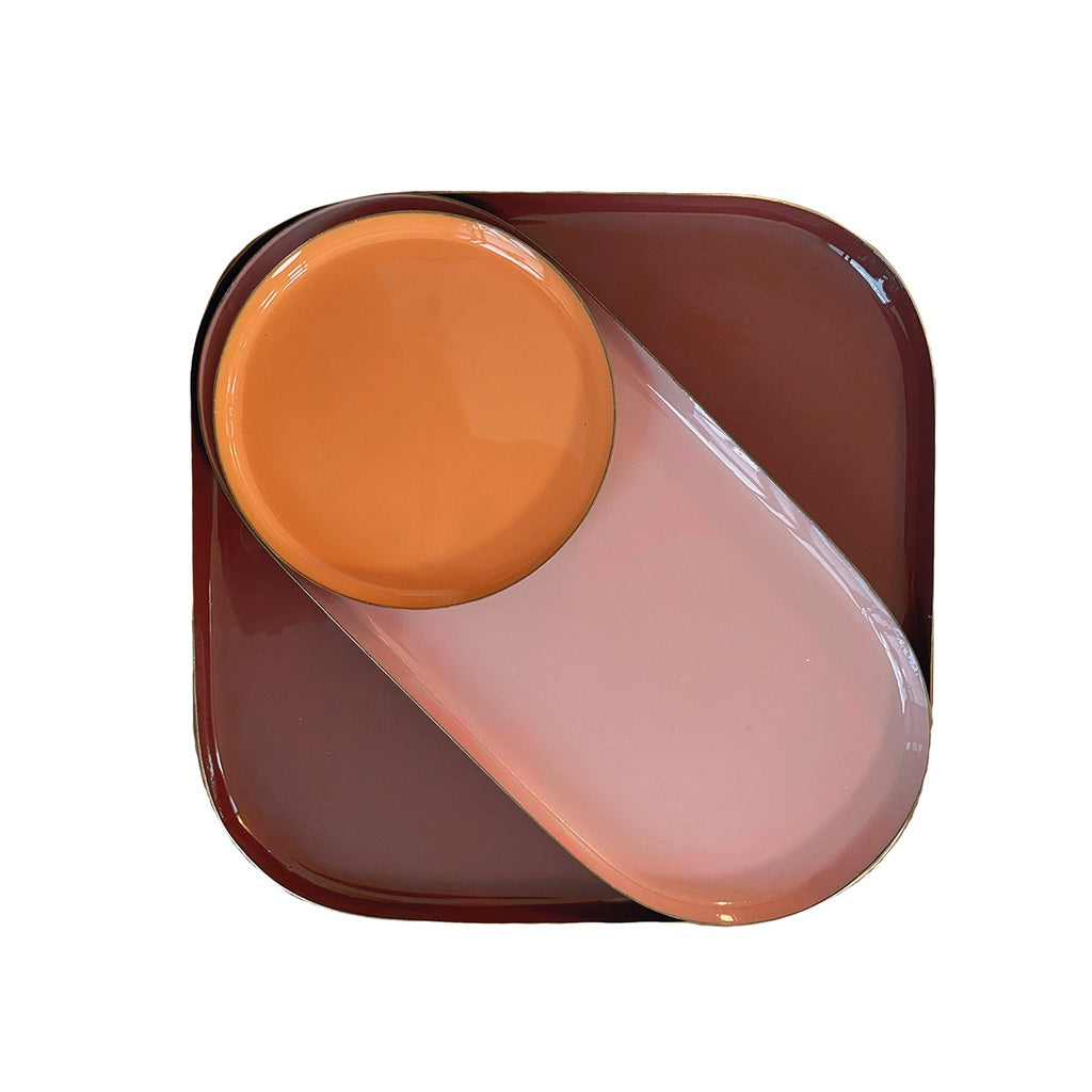 Plateaux émaillés (set de 3) - orange