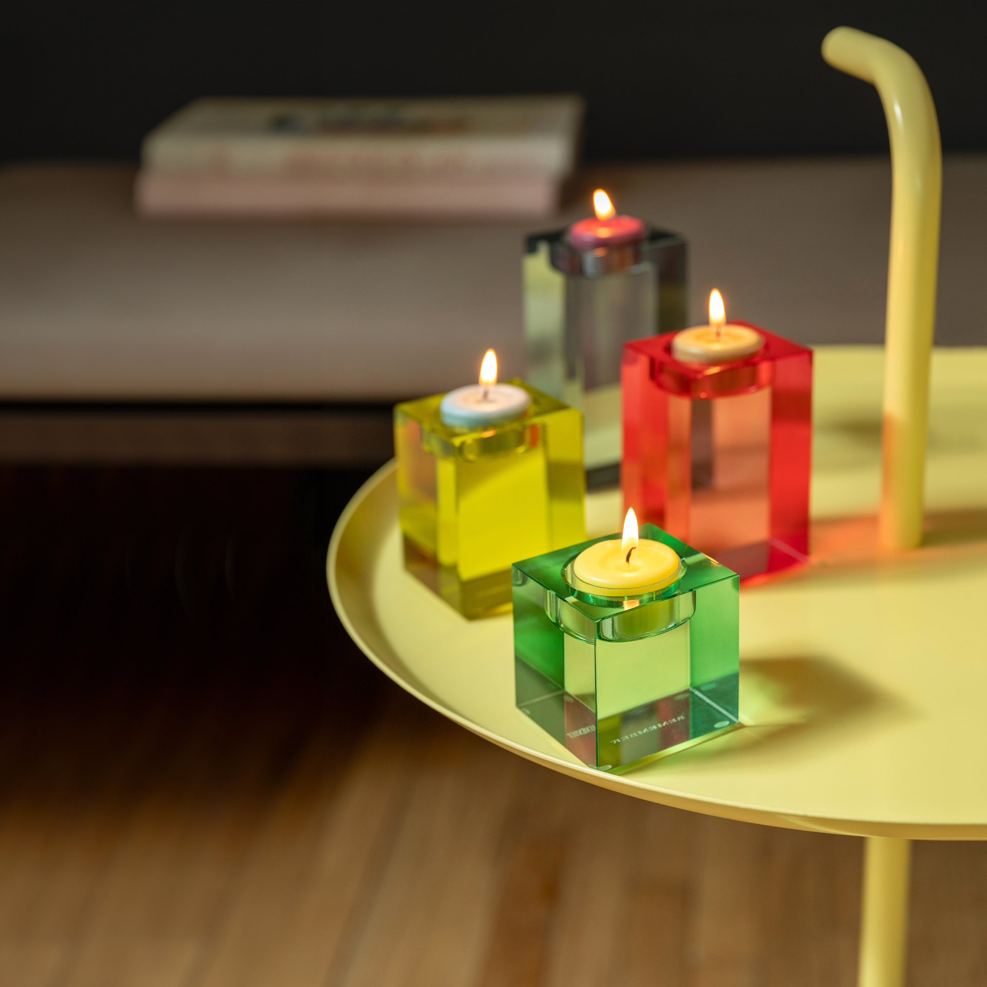 Set de 4 bougeoirs en cristal