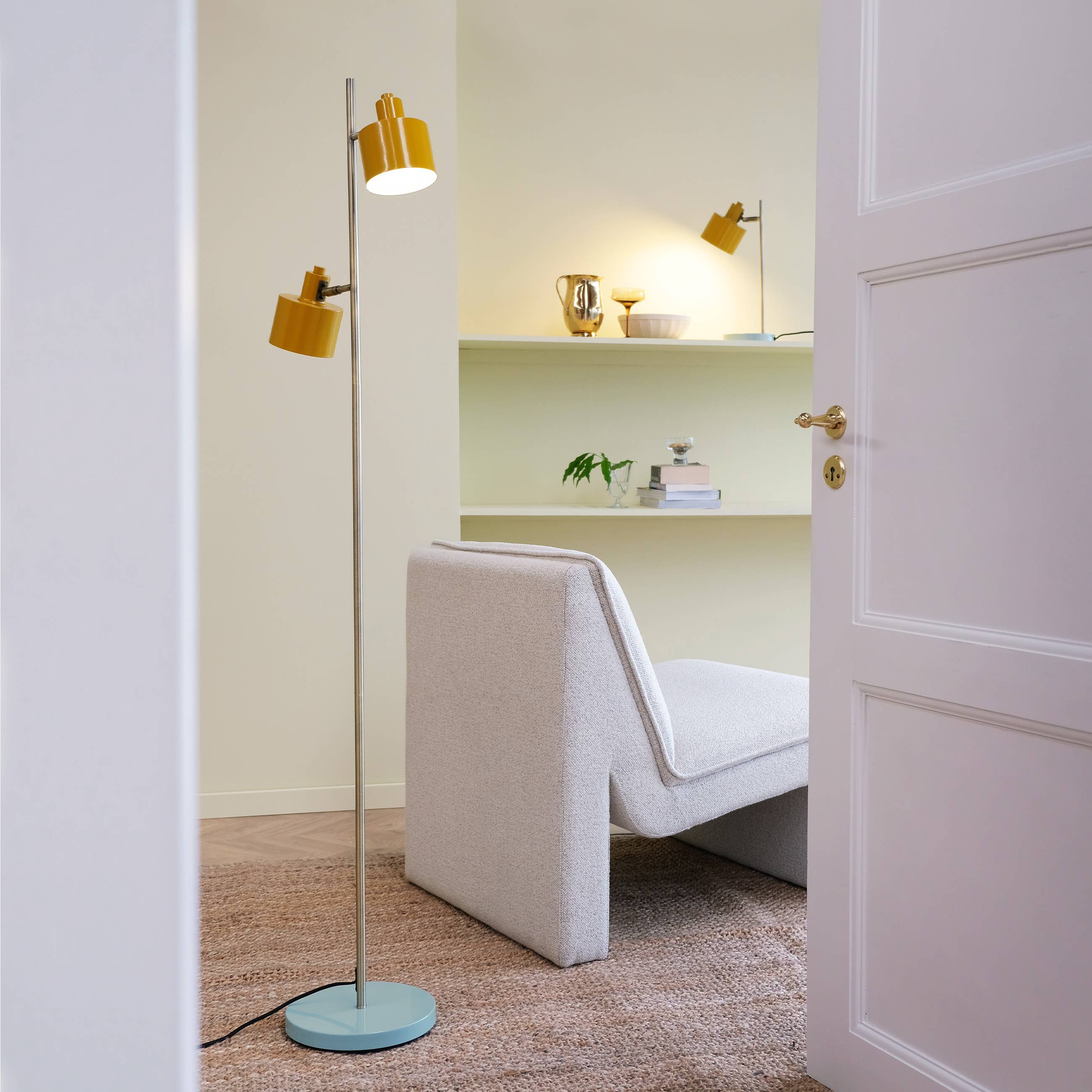 Lampadaire Ocean - curry & turquoise