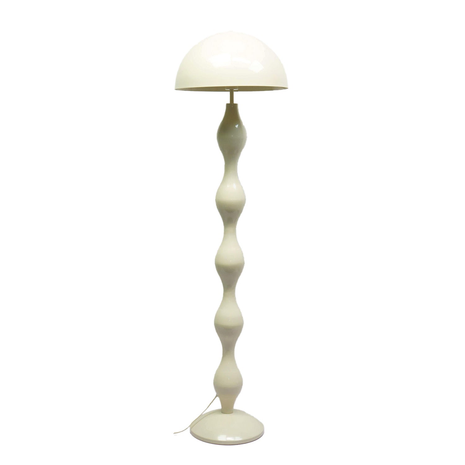 Lampadaire NINI OPJET PARIS – métal brillant blanc cassé, design ondulé, hauteur 148 cm