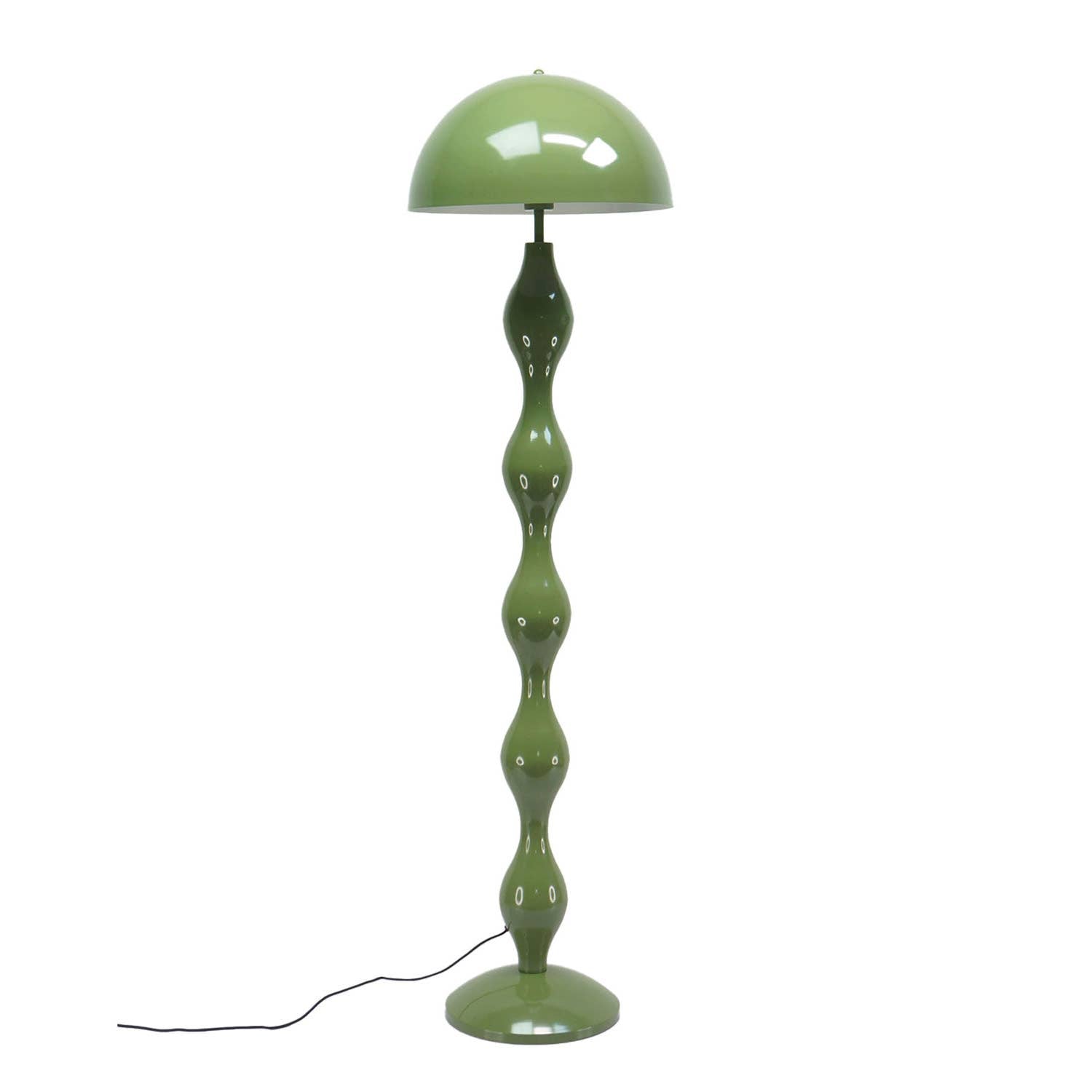 Lampadaire NINI OPJET PARIS – métal brillant kaki, design ondulé, hauteur 148 cm