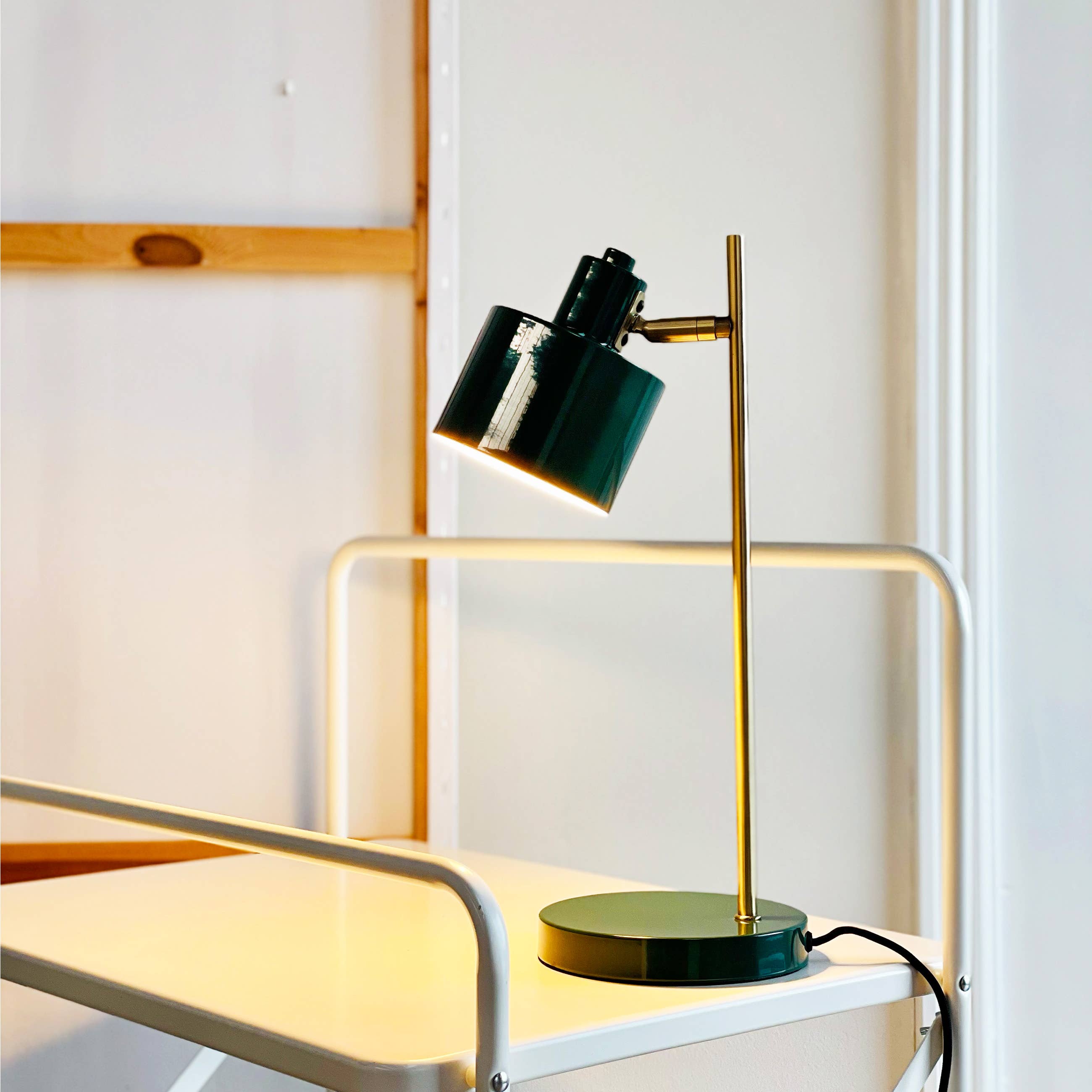 Lampe de bureau OCEAN - vert foncé & laiton