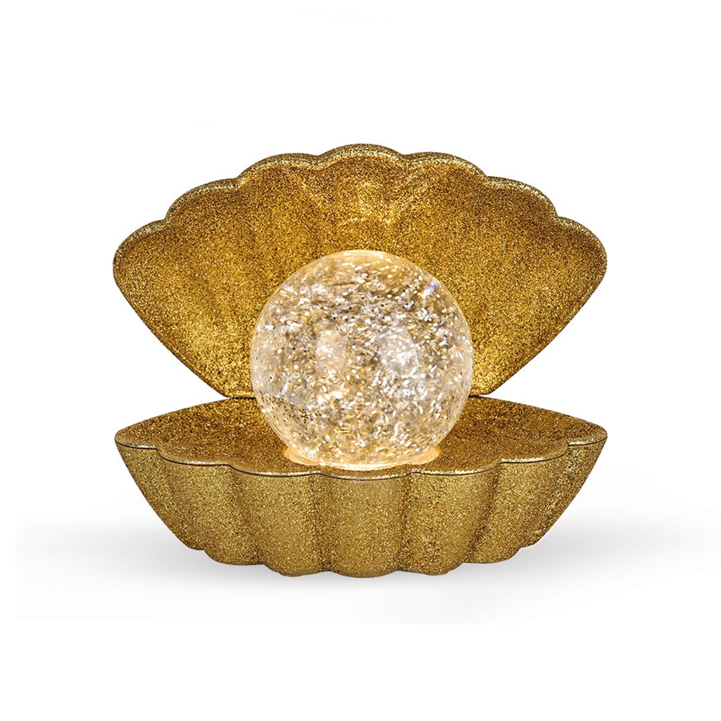 Lampe coquillage dorée à paillettes LED scintillantes – OPJET PARIS