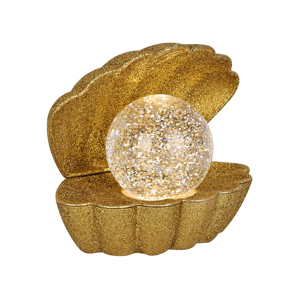 Lampe coquillage dorée à paillettes LED scintillantes – OPJET PARIS