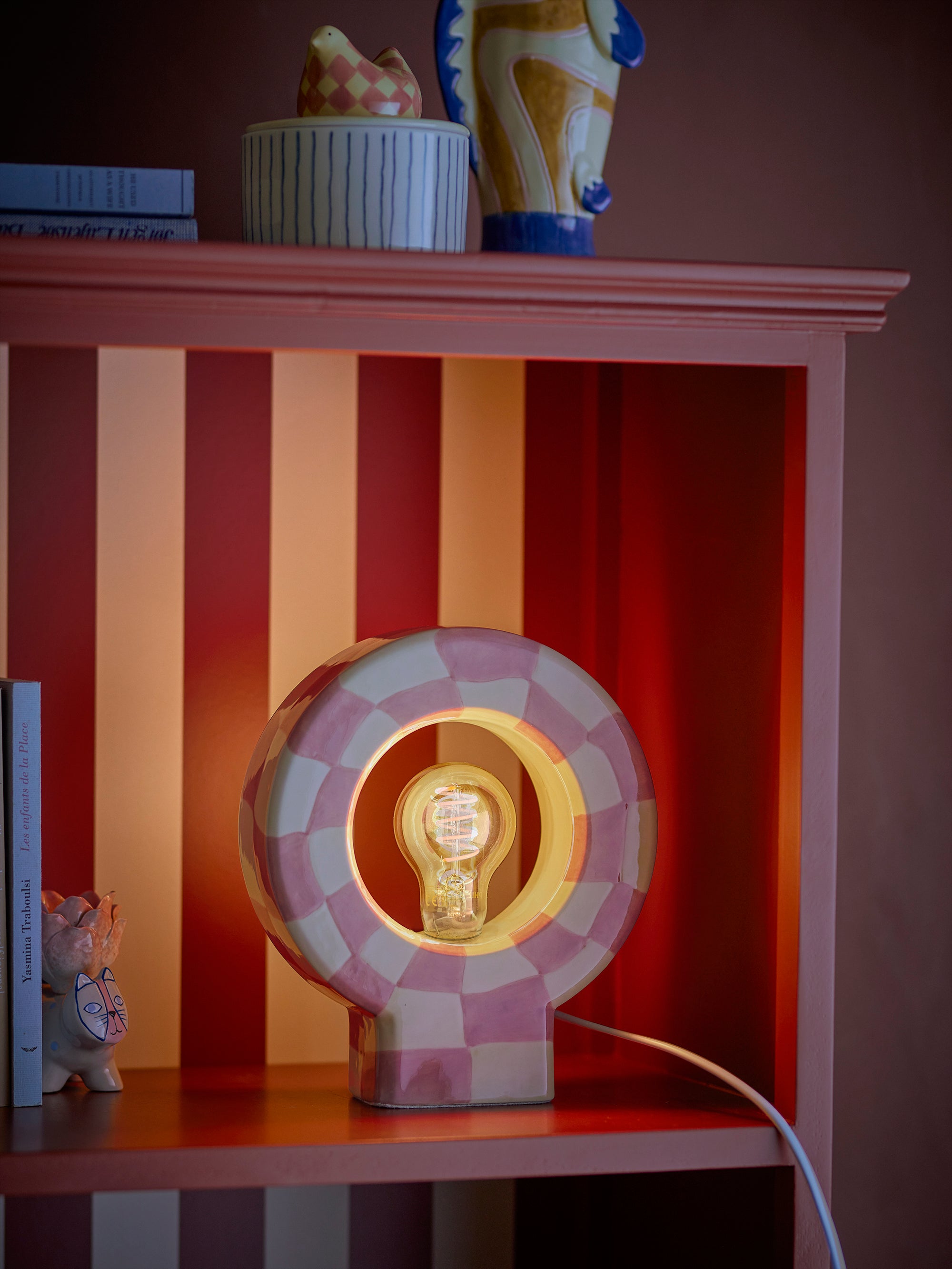 Lampe VIALINI - damier rose