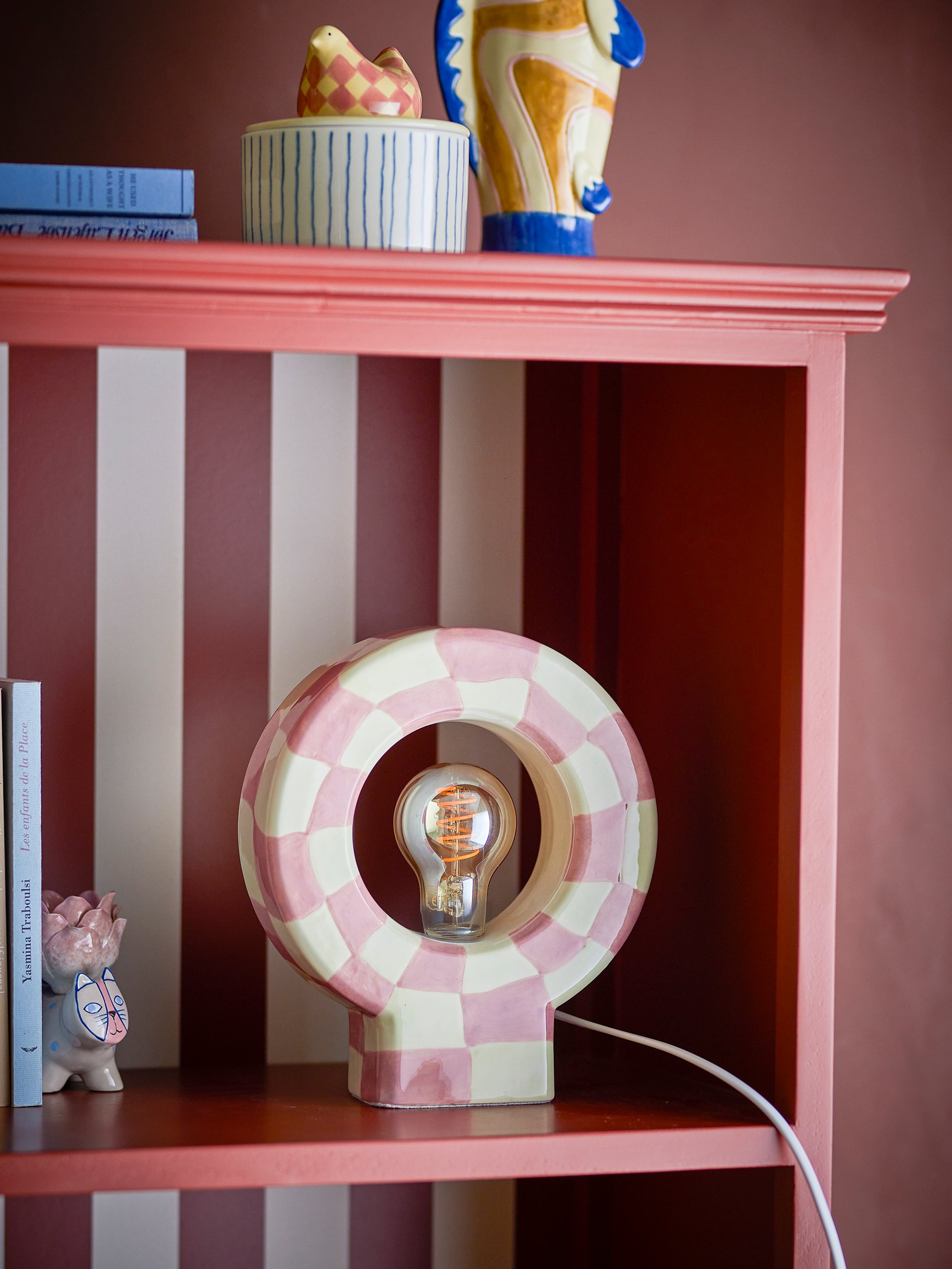 Lampe VIALINI - damier rose