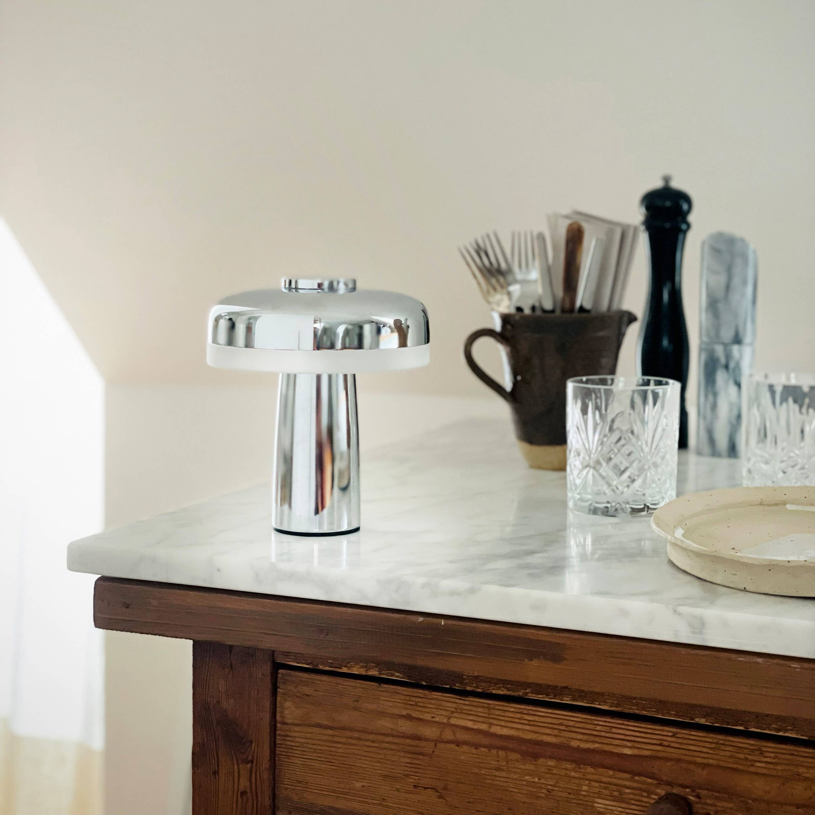 Lampe rechargeable PORTER – chrome