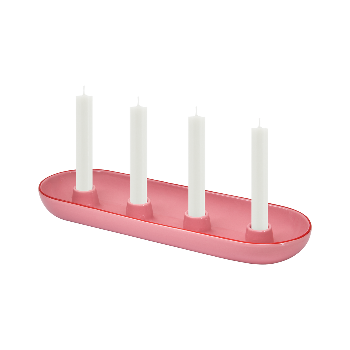 Bougeoir ovale LUCIA - rose