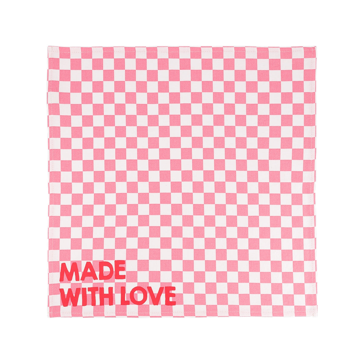 Serviette JOSEPHINE - MADE WITH LOVE - damier rose