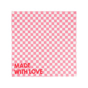 Serviette JOSEPHINE - MADE WITH LOVE - damier rose