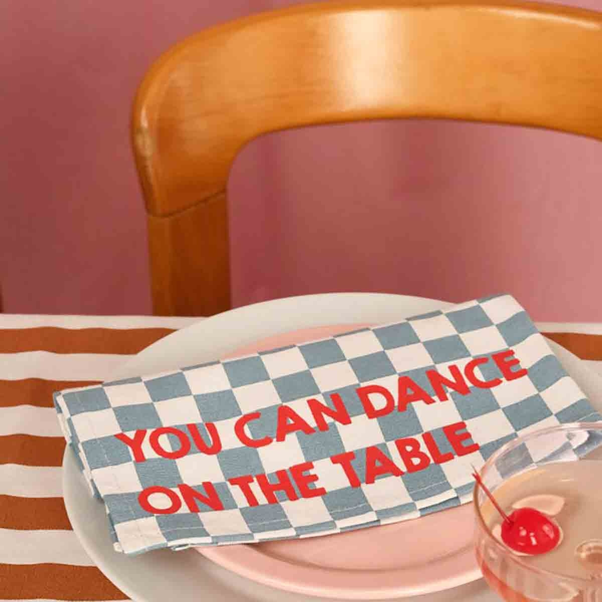 Lot de 2 serviettes JOSEPHINE - damier bleu