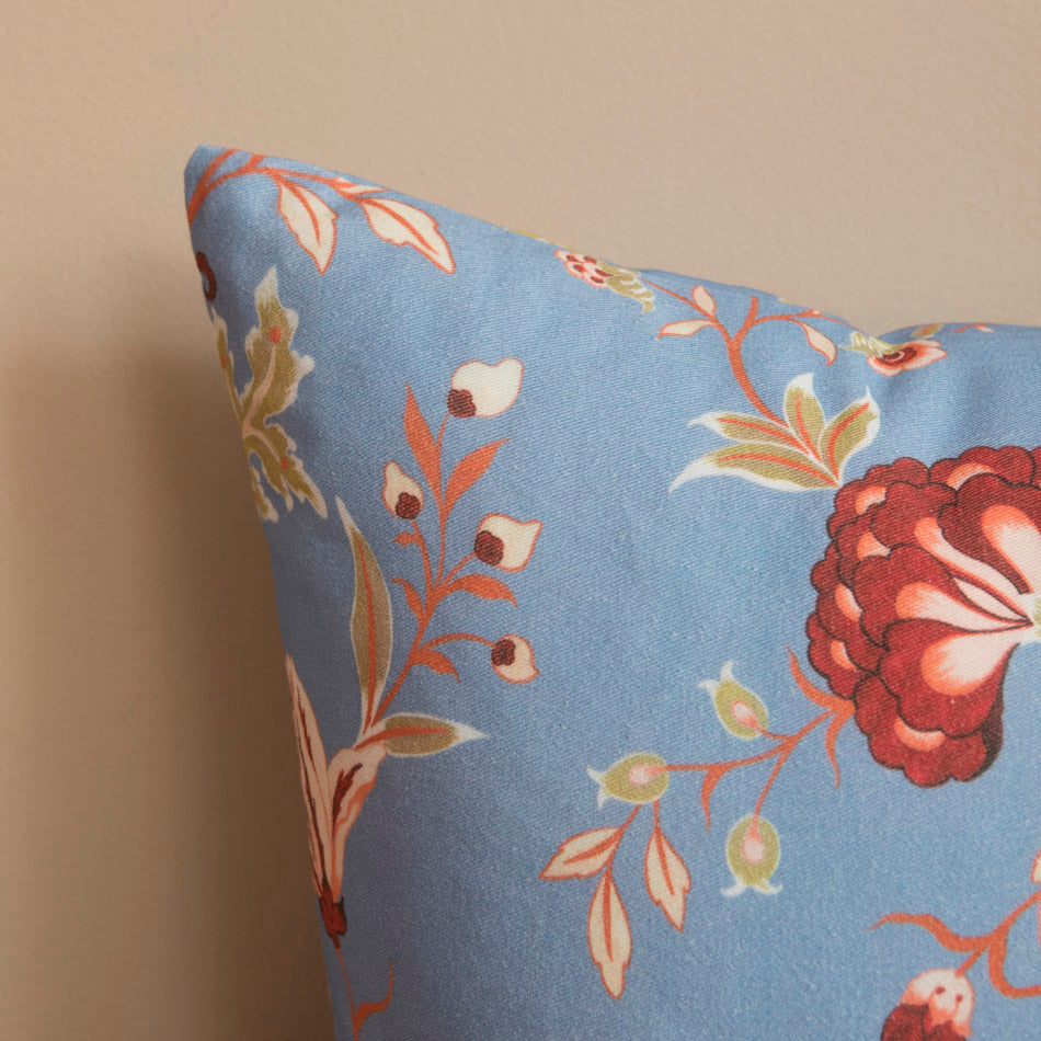 Coussin floral VICTORIA bleu - 30x50