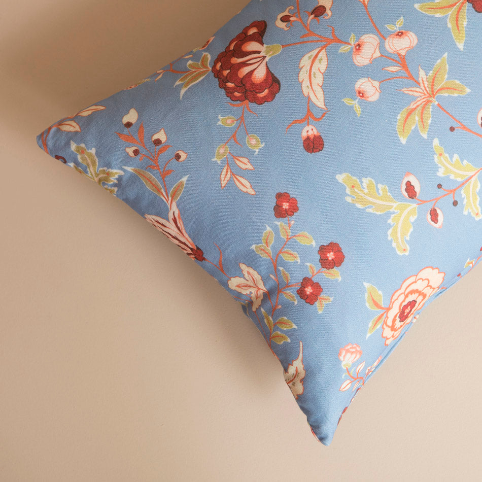 Coussin floral VICTORIA bleu - 30x50