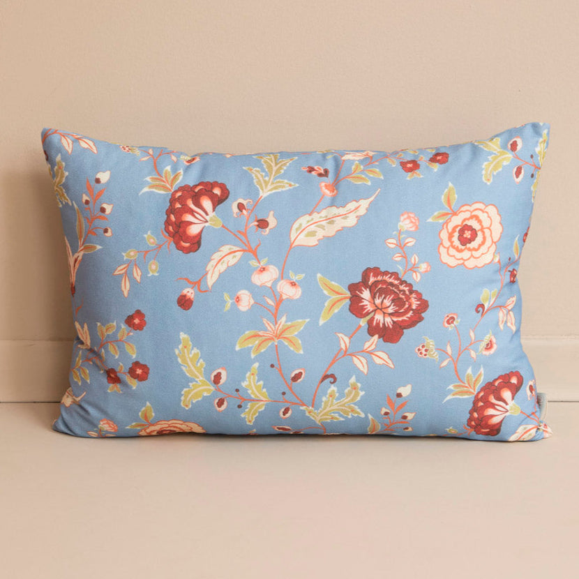 Coussin floral VICTORIA bleu - 30x50