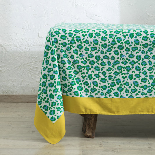 Nappe motif léopard - vert - 160x270