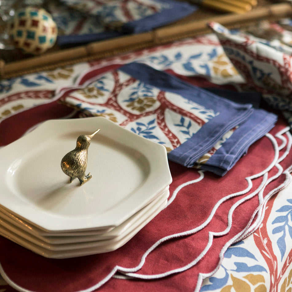 Lot de 2 sets de table en lin - bordeaux